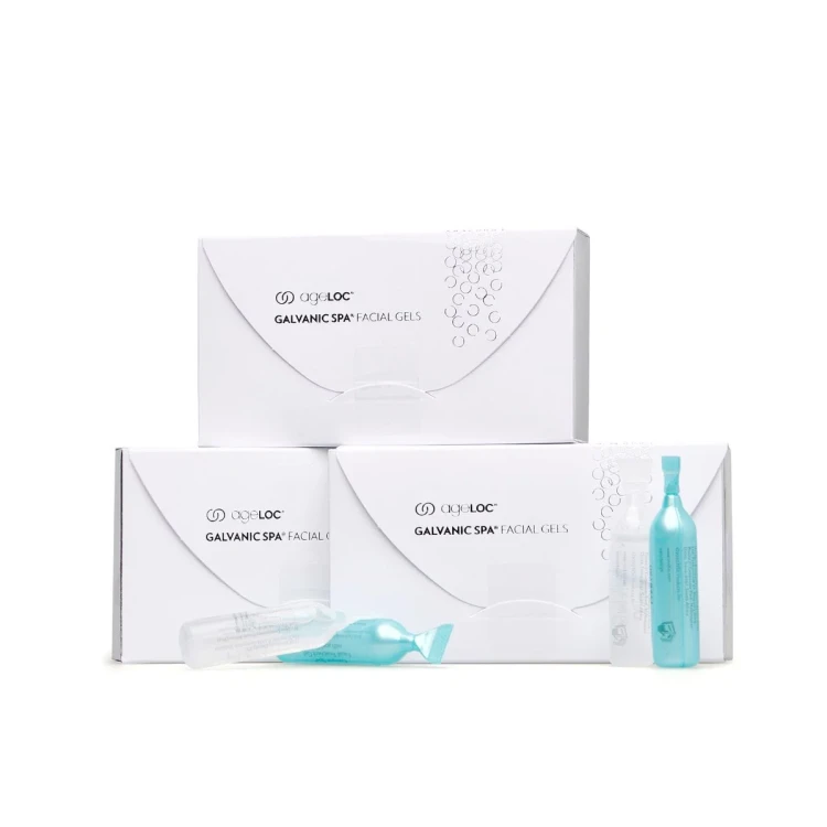 Nu Skin Żele do twarzy do urządzenia galwanicznego, 3 opakowania | ageLOC Galvanic Spa Facial Gels – redukcja zmarszczek, ujędrnianie i głębokie oczyszczanie skóry