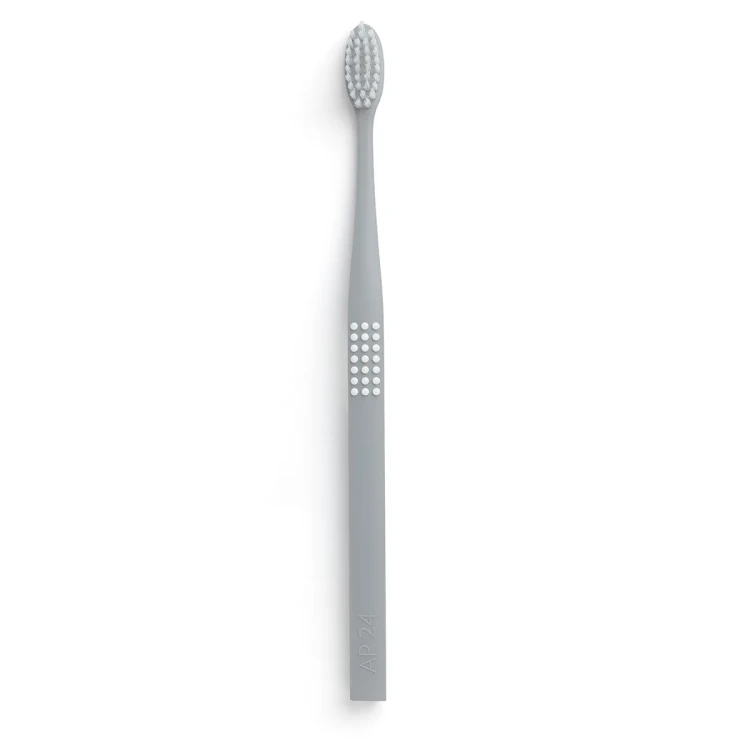 Nu Skin Szczoteczka do zębów, szaro-biała | AP 24 Toothbrush - potrójne działanie oczyszczające i precyzyjne usuwanie płytki nazębnej