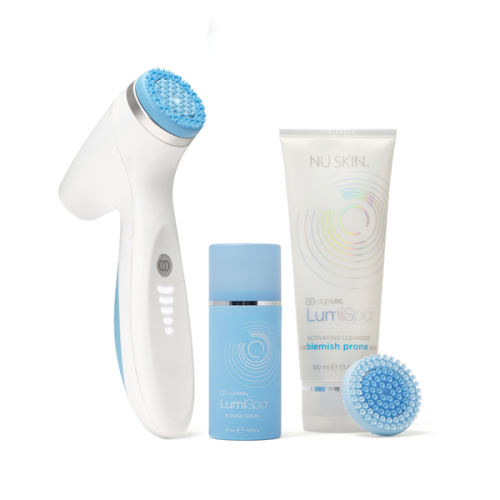Nu Skin Zestaw LumiSpa iO Full Routine cera trądzikowa | ageLOC LumiSpa iO + Activating Cleanser + Blemish Serum