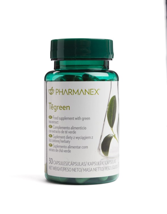 Nu Skin Wyciąg z zielonej herbaty | Pharmanex Tegreen - 30 kapsułek, ciemnozielony słoiczek